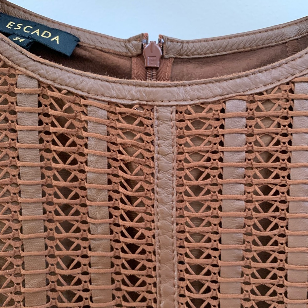 Escada Soft Luxurious Leather Weave Blouse - Picture 5 of 15